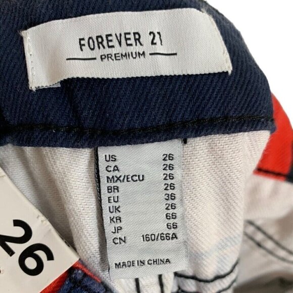 Forever 21 High Waist Straight Leg Race Car Jeans Size 26 NWT - Picture 7 of 8